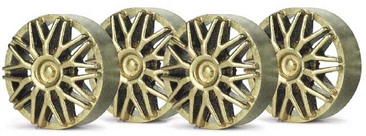 Slot.it - Reggio Emilia - Wheel insert, BBS type, gold, for Ø15,8mm wheels (4x) - PA03g