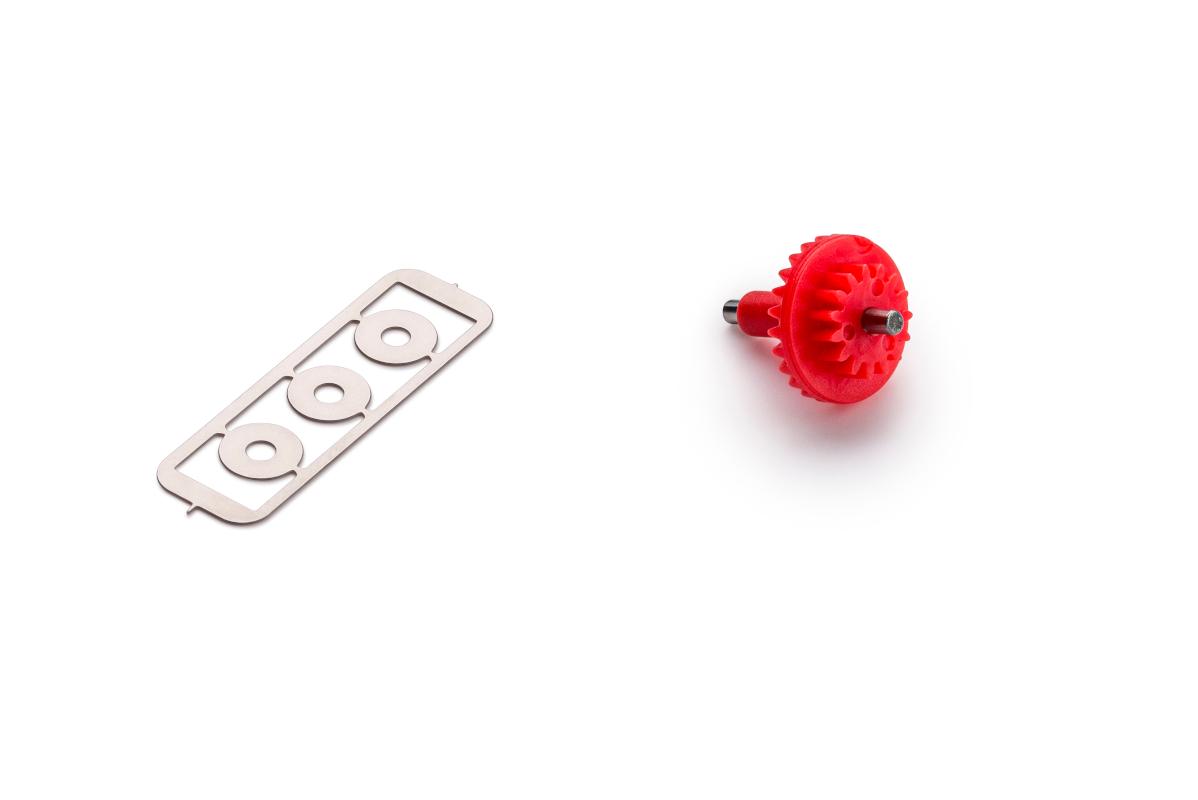 Slot.it - Reggio Emilia - Plastic bevel gear Z25/Z15 with shaft and spacers - red - PGI2515-bg