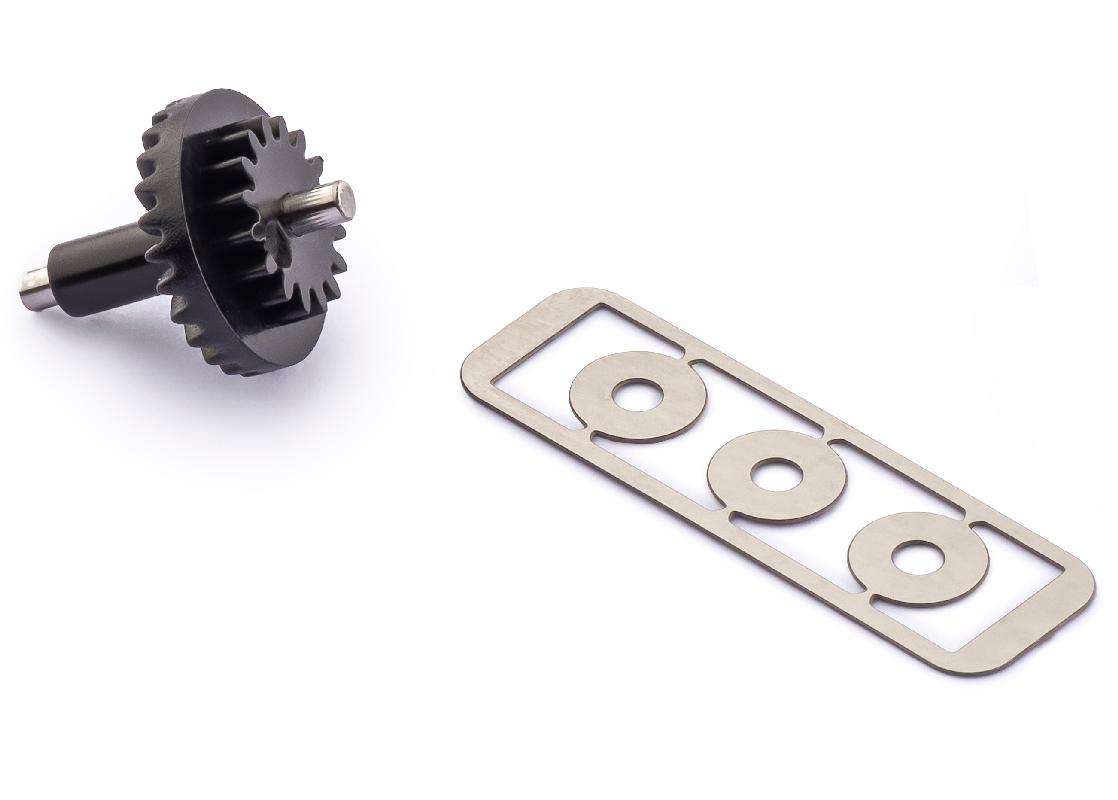 Slot.it - Reggio Emilia - Plastic bevel gear Z25/Z16 with shaft and spacers - black - PGI2516-bg