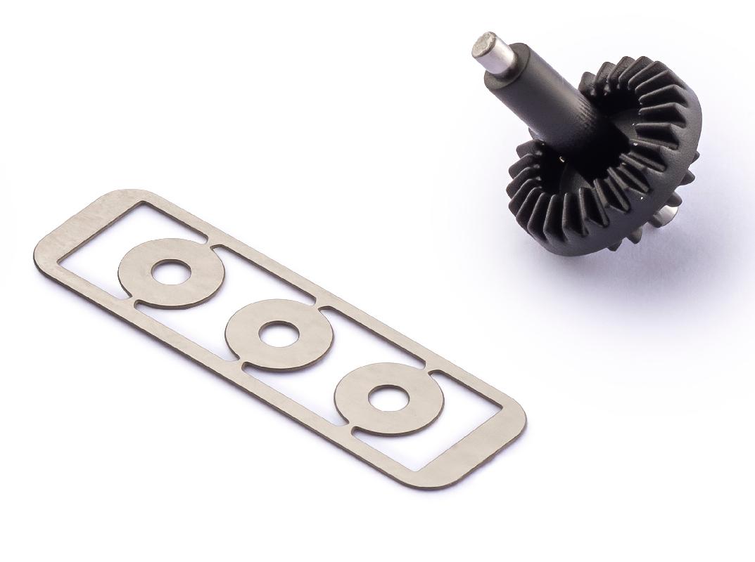 Slot.it - Reggio Emilia - Plastic bevel gear Z25/Z16 with shaft and spacers - black - PGI2516-bg
