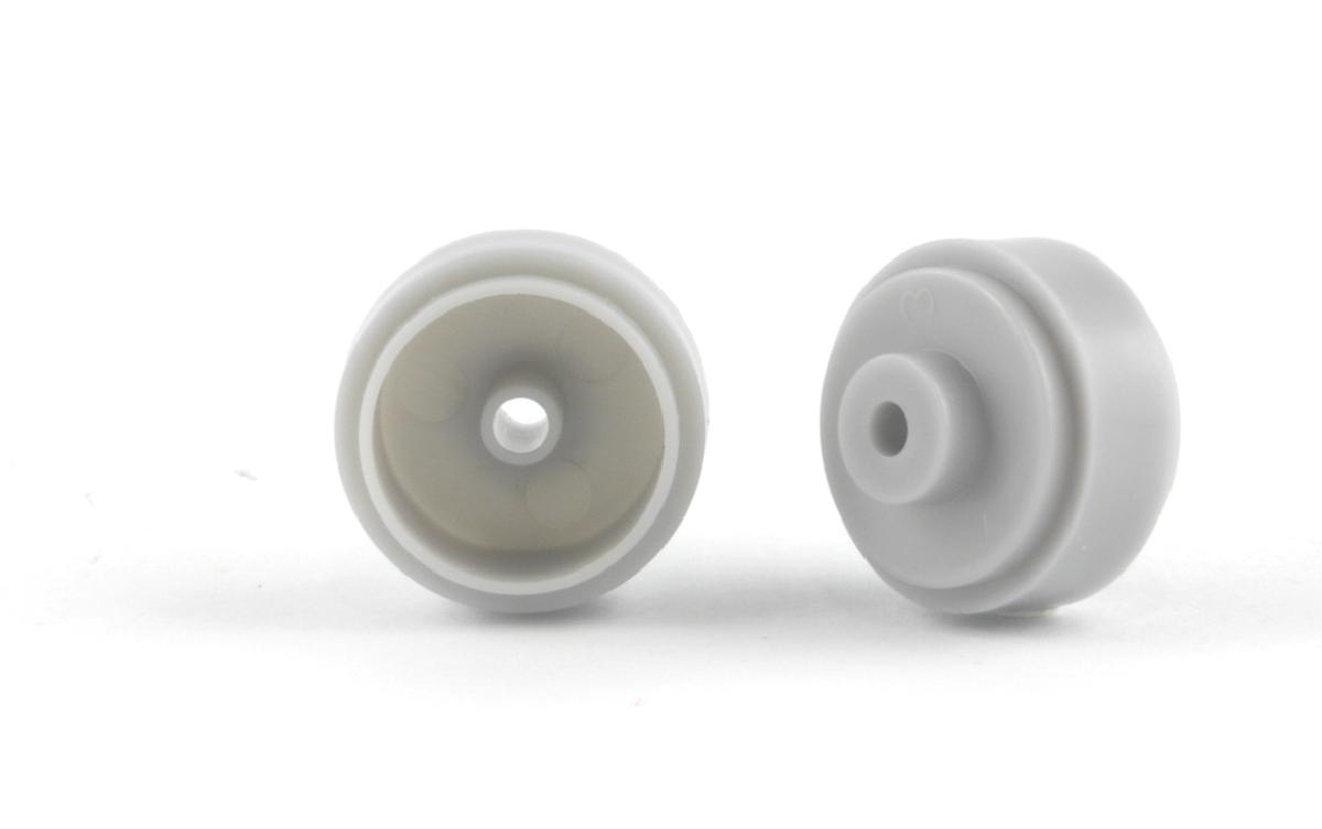 Slot.it - Reggio Emilia - Plastic Ø15.8x8.2x2.5mm wheels, grey (4x), 0.6g - ex PA17-Pl - W15808225P