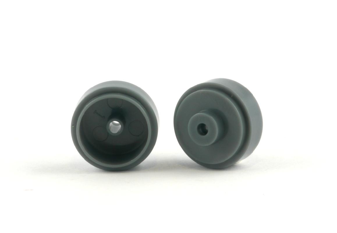 Slot.it - Reggio Emilia - Plastic Ø16.5x8.2x2.5mm wheels, dark grey (4x), 0.76g - ex PA43-Pl - W16508225P